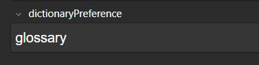 dictionaryPreference field